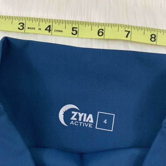 Zyia Size 4 Corsair Blue‎ Brilliant Mesh Hi Rise Crop Legging - Picture 5 of 8